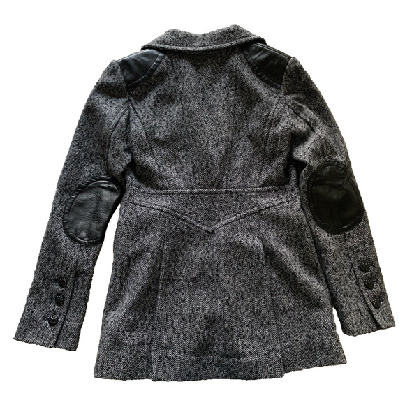 Guess Los Angeles 1981 Blazer Womens Small Leather Trim Wool Hipster Sports Coat - Picture 3 of 16